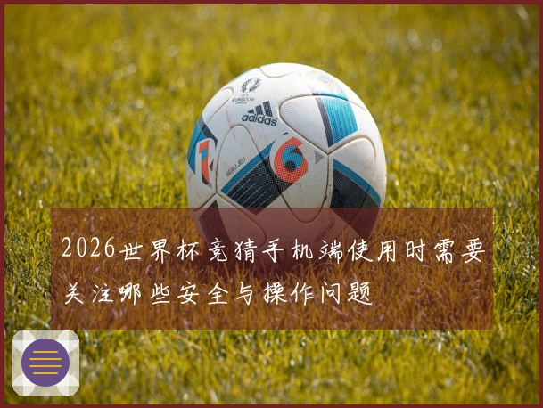 2026世界杯竞猜手机端使用时需要关注哪些安全与操作问题